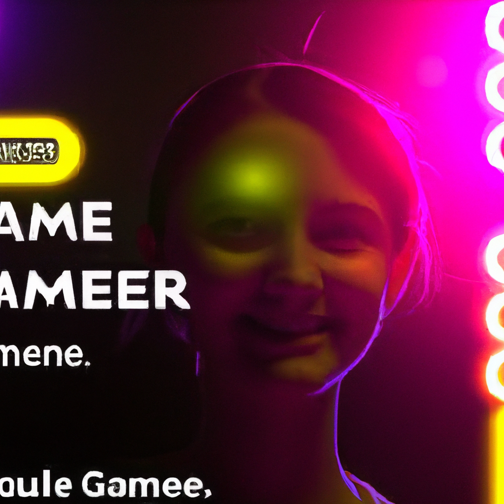 Player with controller in arcade lighting